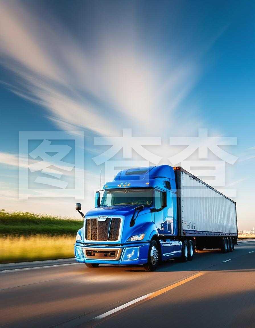 貨運(yùn)卡車在公路上行駛